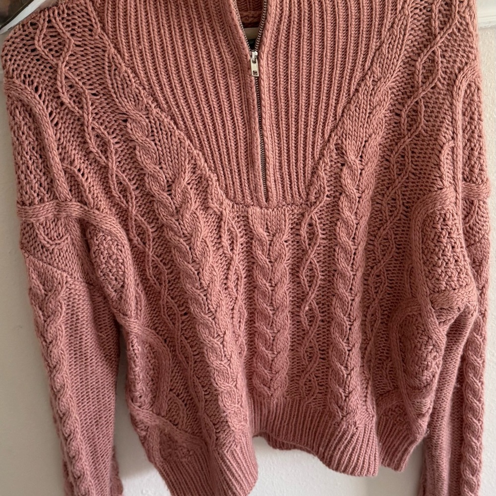 Lucky Brand Pink Cowl Neck Sweater